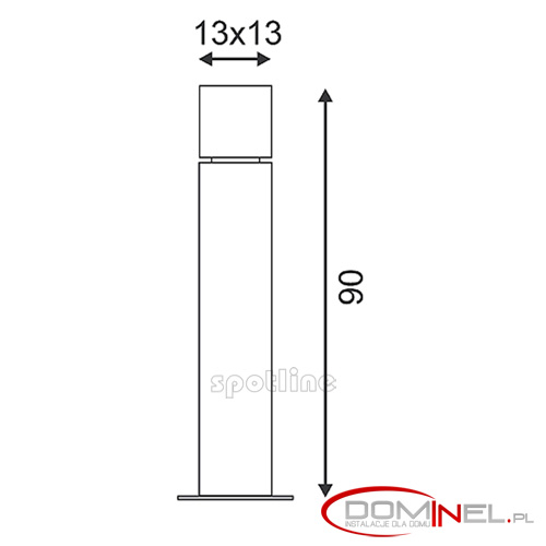 SPOTLINE SQUARE POLE 90